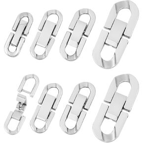 UniCraftale 8pcs 4 أحجام طية الفولاذ المقاوم للصدأ على المشابك