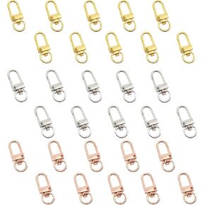 Metal Lobster Claw Clasps, Lanyard Swivel Snap Hooks with Key Rings, Heavy Duty Metal Keychain Clip, DIY Keychain Accessories, Gold Silver Rose Gold Lobster Clasp for Keychains