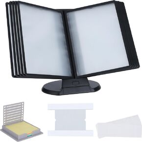 Desk Reference Organizer Holder with Stand - 10 Pocket Desktop Binder System for Office, Classroom or Home