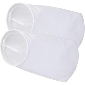 7 Inch Ring Filter Sock 1 Micron - by 17 Inch Long - 2 Pack - Felt Filter Bags for Industrial, Aquarium Sump, Pond, Reef Tank, Chemicals (1 Micron - 7 Inch Steel Ring)