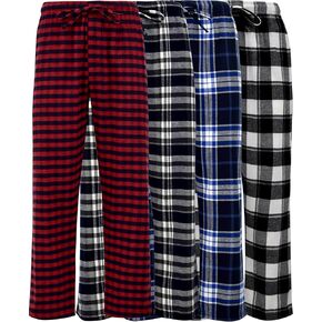 Andrew Scott Men's 4 Pack 100% Cotton Flannel Pajama Sleep Pant - Lounge Pants