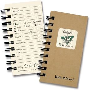series by Journals Unlimited, Guided Journal, Cannabis, My Weed Journal, Mini-Size 3"x5.5", Kraft Hard Cover, Made in USA