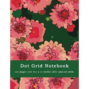 Dot Grid Notebook 120 pages size 8.5 x 11 inches dots spaced 5mm.: Black dots grid bullet spaced design journal composition book (Dot Grid Bullet Notebook School Office Supplies)