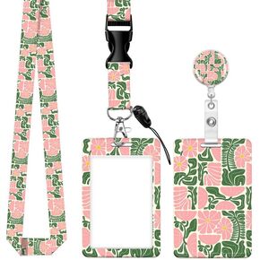 Badge Reels Retractable with Carabiner Reel Clip, ID Name Tag Work Badge Holder Belt Ferrule, Identity ID Badge Holder Cover Case for Office Work Nurse Teacher Student(Funny Checkered)