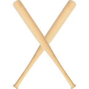 18 Inch 2 Pcs Mini Baseball Bats Wooden Baseball Bat Craft Unfinished Small Baseball Bats Unpainted Wood Baseball Bats for Painting DIY Craft Projects Ball Sports Party Favors