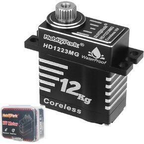Hobbypark مقاوم للماء 12 كجم عزم الدوران RC Micro servo motor Motor Metal Gear Digital Arduino Servo Aluminium for 1/10 TRX4 1/18 TRX4M RC CRAWLER