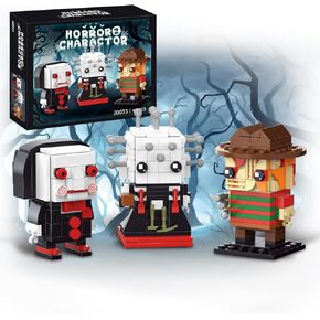 Halloween Action Figure Building Set Compatible with Lego for Adults,Pinhead,Freddy,Billy Horror Present for Fan,Home Decor,for Kids Toys 451 pcs