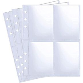 40 Pack 320 Pockets 6 Ring A5 Binder Sleeves,2.5x3.5"Photocard Sleeves,Double-Sided 4 Pocket Kpop Photocard Page Protector,Ultra-Clear Trading Card Sleeve Sheets for Game Cards,Photocard in Kuwait