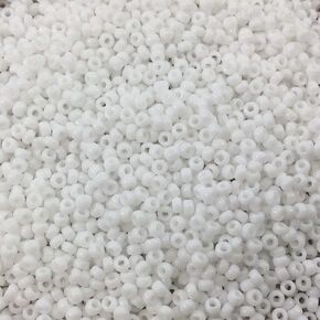 White Opaque Miyuki Japanese round rocailles glass seed beads 11/0 Approximately 24 gram 5 inch tube