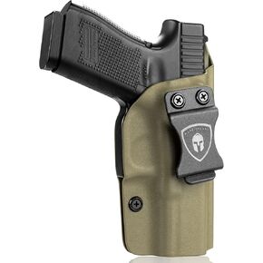 WARRIORLAND Tan IWB Kydex Holster Compatible with Glock 17/19/19X/45, G43/43X(NO MOS), Taurus G2C/G3C, Hellcat, M&P Shield 9mm/.40, Inside Waistband Appendix Carry, Adj. Cant & Retention, Right Hand