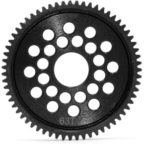 63t Spur Gear 06m #45 Steel for Tamiya TB-05 TC-01 Parts (Black)