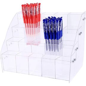 Clear Acrylic Pen Holder Storeery Store Storage Brush Case Clear Display Stand سطح المكتب كتابة ما بعد الكتابة منظم القلم الرصاص