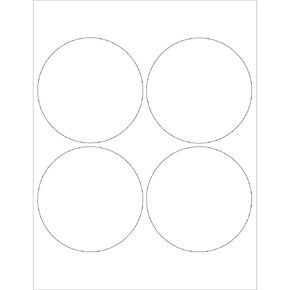Logic Logic Tlll148 Circle Laser Labels ، 4 "، عرض 4" ، أبيض (حزمة 400)