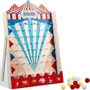 Fulmoon Carnival Game Circus Game Game Disk Drop Game مع 8 أقراص لعبة Wood Family Board Game لـ Carnival Party Decorations Birthday Party Supplies (15.7 × 10 بوصة)