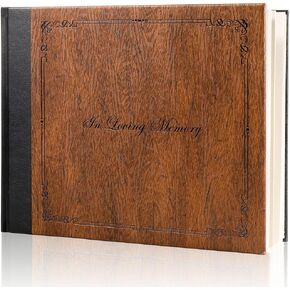 molekaus Funeral Guest Book for Memorial Service,Celebration of Life Guest Book for Funeral,Memorial Service Guest Book with 144 Pages， Brown 8X10″