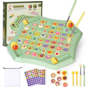 54PCS Animal Flip Chess Memory Chess Game, Animal Flip Matching Chess Board, Memory Chess Game for Kindergarten Gathering Activity, Flip to Win Travel Memory Game (L-Animal)