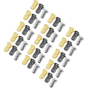 مقطع البلدغ المعدني 45pcs الذهب/النيكل الأسود/غلاف الوجه الفضي حبل المشابك المعدنية DIY لحاملي شارات الهوية الحبل المشبك مجوهرات التمساح