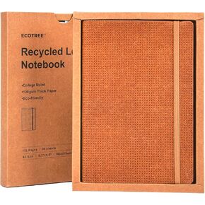 ECOTREE Recycled Leather Notebook Journal Leather Bound Journal for Man and Women 100 gsm Thick Paper