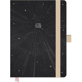 مجلة Happy Planner Book-bound-pin-pined ، مجلة غلاف للمدرسة أو المكتب مع ورقة GSM السميكة ، Galaxy الخطية ، 80 صفحة ، 5.75 "× 8.25"