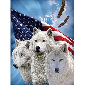 WEMEON Paint by Numbers Kit for Adults- Wolf Paint by Numbers Kit for Adults Beginner, Adult Paint by Number Kits on Canvas Arts Crafts for Adults(16 x 20 Inch)
