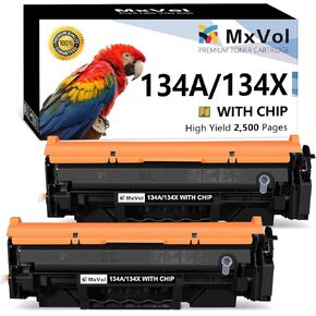 MxVol 134X 134A Toner Cartridge (with chip) Replacement for HP 134A 134X W1340A W1340X Black Toner use for HP Laserjet MFP M234dw M234sdw M209dw M209 M234 Printer, 2 Pack