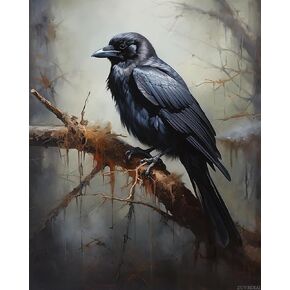 الطلاء Zuvrdiai بأرقام للبالغين ، Crow Animal Bird ، الطلاء حسب القماش ، اللوحة الزيتية DIY لديكور جدار هدية ، 40x50 سم ، بدون إطار