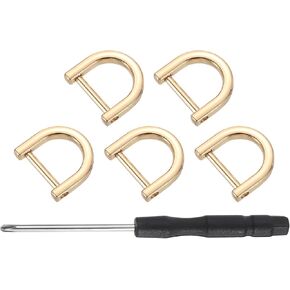 uxcell Shackle Screw D Rings U Shape D-Rings Replacement for Purse Keychain Strap Buckle
