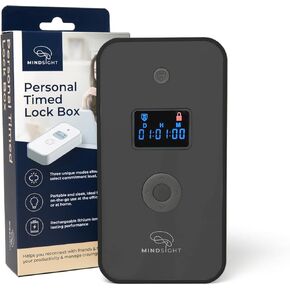Mindsight Personal Timed Lock Box | افصل من الهواتف وغيرها من الانحرافات الصغيرة | 3 أوضاع تستند إلى قوة الإرادة | سهل الاستخدام | بعيدا عن الأنظار ~ من العقل | تعزيز عافيتك العقلية