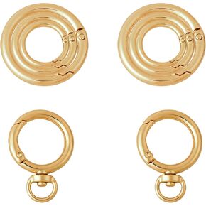 8 PCS Spring O Ring ، Carabiner Clip O Rings Rings Round Metal Snap Ring Removable Gold Key Ring for Keyrings Buckle Backle Proses Handbag Exclips DIY (3 أحجام)