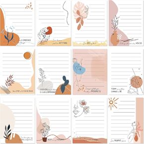 12 Pieces Appreciation Sticky Notes 3 x 4 Inch Fun Motivational Inspirational Positive Modern Cute Encouragement to Do List Notepad for Shopping List Study Planner 30 Sheets Each (Elegant Style)