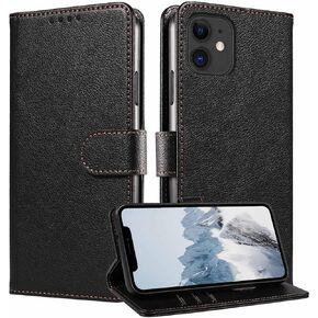 JanCalm for iPhone 11 Case Wallet,[RFID Blocking][Card Holder/Cash Slots][Kickstand] Magnetic Clasp Premium Leather Protective Shockproof Phone Flip Cases Cover for iPhone 11 (Rose Gold)