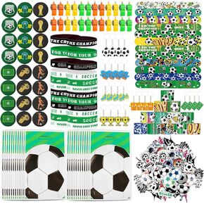 244 PCS Soccer Party Favors Favors Birthday Party Forms Decorities Decorities Abscer Barty With Soccer Goodie Bags Soccer Stickers Soccer Slap Bracelets (Soccer)