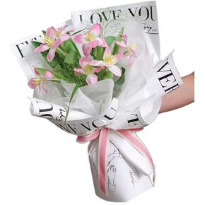 Ibluelover 20 ورقة زهرة التفاف الورق باقة الالتفاف الأسود مقاوم للماء الزهور غلاف التغليف هدية لتخرج الزفاف عيد الحب in Kuwait