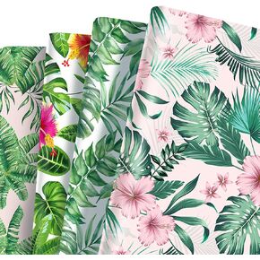 Bhnacier 12 Sheets Hawaii Wrapp Paper Set 20 'x 27' 'Hawaiian Palm Leaf Gift Paper Hawaiian Tropical Plant