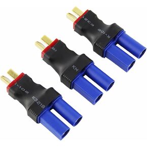 3pcs Male T Plug to Female EC5 Losi Connector Adapter for Brushless Lipo 1/8 1:8(Pack of 3)
