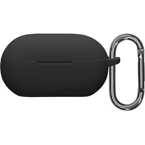 kwmobile Silicone Cover Compatible with Beats Solo Buds - Case Cover Stick-On Skin with Clip - Black