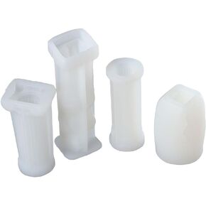 Homesogood 4pcs 3d الروماني شكل الشمعة قوالب لصناعة الصابون الصابون DIY ، قوالب راتنج شمعة اليونانية اليونانية القديمة