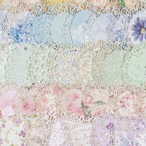 Maxleaf 60Pcs Lace Edged Flower Scrapbook Paper for Letter Writing Vintage Decorative Paper Scrapbooking Supplies DIY Planners Aesthetic Bullet Collage Stationery Paper