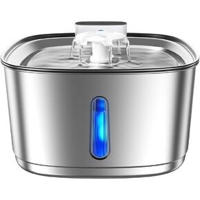 Wireless Cat Water Fountain 108 OZ(3.2L) Stainless Steel Pet Water Fountain for Cats & Dogs | 4000mAh Battery Operated with Motion Sensor | Multi - Filtration System(Plug not Included)