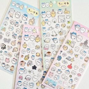 4 أوراق 166pcs ملصقات Kawaii Chiikawa للمراهقين المناسبة للمراهقين والبالغين ملصقات الفينيل المناسبة لمستلزمات حفلات التزلج على الكمبيوتر المحمول