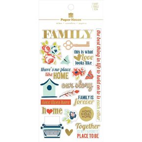 Paper House Productions Happy Family Clear Sticker ، Multi