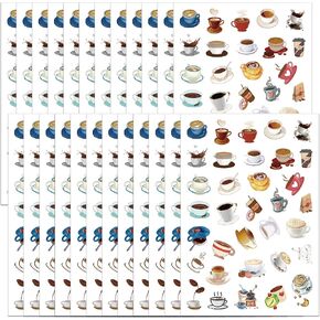 816pcs ملصقات القهوة تلصق الحفلات لاتيه ملصقات القهوة اللوازم تحت عنوان عطلة عيد ميلاد الطفل زواج حفلات الزفاف