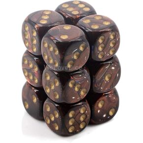 مجموعة DND DICE - Chessex D&D DICE - Scarab Blue Blue & Gold Polyshedral Polyhedral Dice Setgons and Dragons CHOSS تشمل 12 زهرًا - D6 ، مختلف (CHX27619)