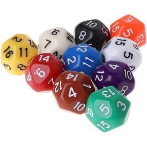 10 Pcs Polyhedral Dice for Dungeons and Dragons 16 Sided Dice Set Polyhedral Dices with Other Table Games with Random Multi Colored Assortment Playing Dice,Dices and Accessories，Role Playing Dices