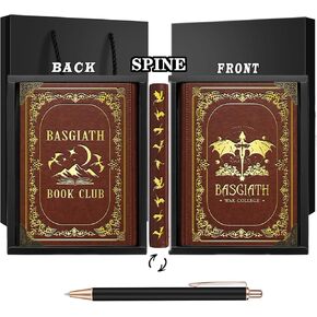 Dragon Gift BASGIATH War College Faux Leather Journal Bookworm Gift Book Club Gift Fourth Wing Leather Journal Dragon Rider Fans Gift Fourth Wing Book Lover(BOOK CLUB- BASGIATH)