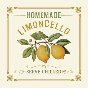 12 ملصقات Limoncello لاستخلاص الليمون محلي الصنع - رائع للهدايا - 3 "X3" ملصق فينيل مربع