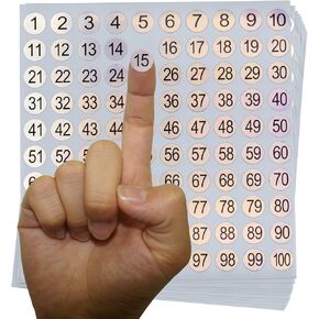 1-100 ملصقات أرقام الليزر العاكسة تسميات 10 مجموعات 1000 للاصوص ذاتي الجولة الصغيرة على التوالي.