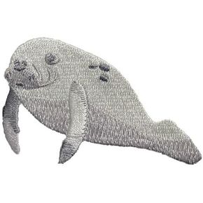 Florida Manatee Applique Patch - Sea Cow Badge, 2.75 inches, Embroidered Iron on Patch