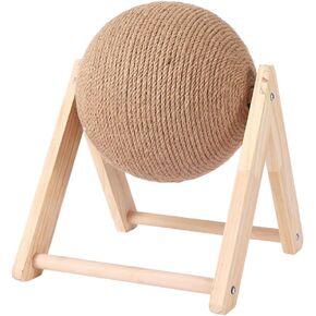 Balacoo Sisal Cat Scratch Ball: لعبة خدش Cat الطبيعية مع تمرين كرة وعجلات قابلة للتدوير للعجلات الداخلية