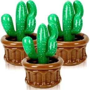 Hiboom 3 Pack قابلة للنفخ الصبار 18 '' 'Cactus الدعامة ديكور للمكسيكانو فييستا موضوع ديكورات الحفلة الصحراء الغربية رعاة البقر حفلة Cinco de Mayo Summer Hawaiian Pool Supplies Beach Backdrop Favor